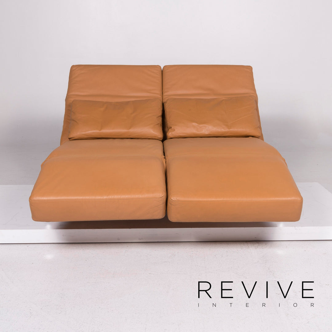 Brühl & Sippold Moule leather sofa brown two-seater including function #11544