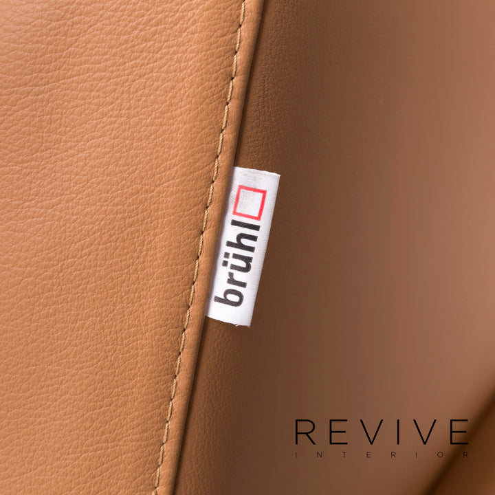 Brühl & Sippold Moule leather sofa brown two-seater including function #11544