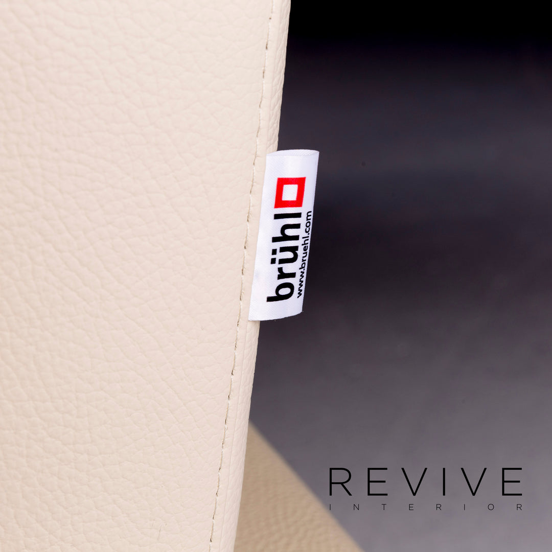 Brühl & Sippold Moule leather sofa cream two-seater relax function couch #10241