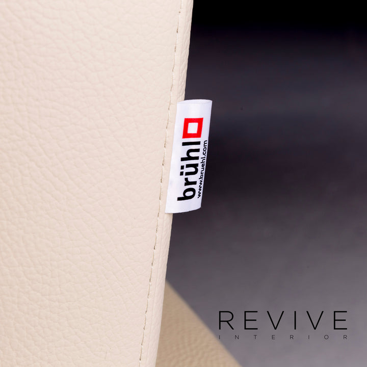 Brühl & Sippold Moule leather sofa cream two-seater relax function couch #10241