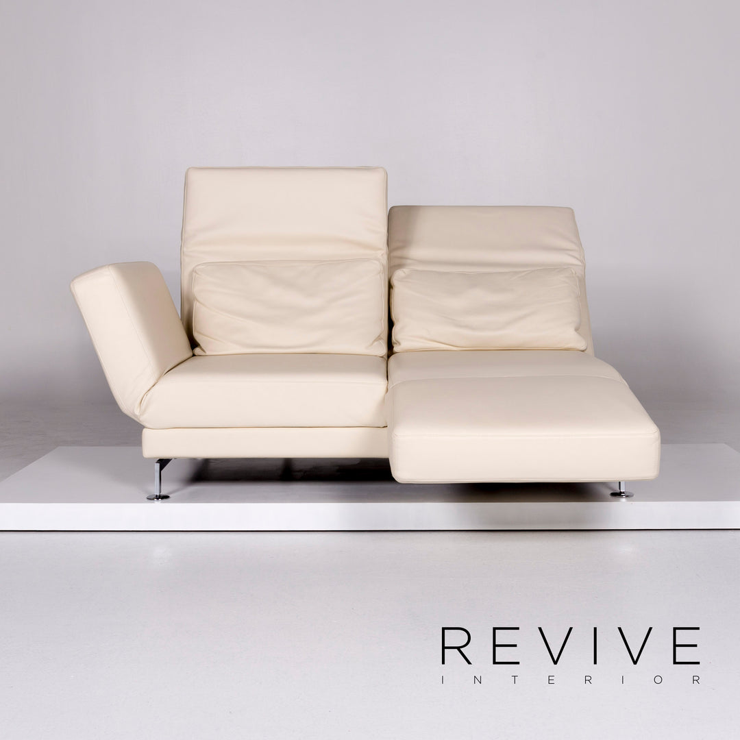 Brühl & Sippold Moule leather sofa cream two-seater relax function couch #10241