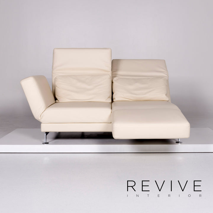 Brühl & Sippold Moule leather sofa cream two-seater relax function couch #10241