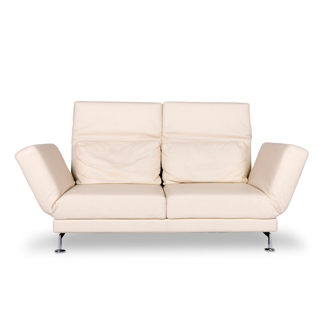 Brühl & Sippold Moule leather sofa cream two-seater relax function couch #10241
