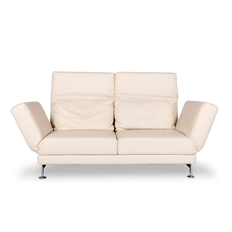 Brühl & Sippold Moule leather sofa cream two-seater relax function couch #10241