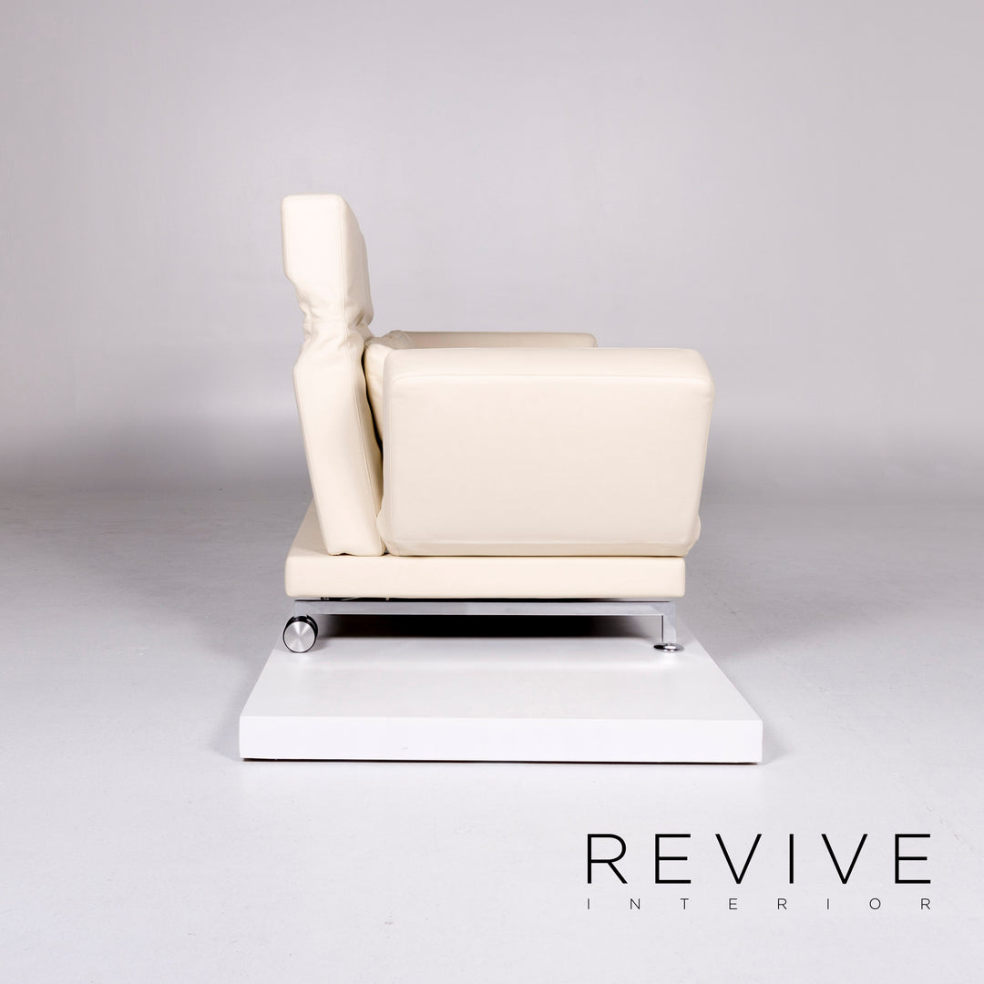 Brühl & Sippold Moule leather sofa cream two-seater relax function couch #10241