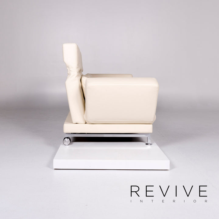 Brühl & Sippold Moule leather sofa cream two-seater relax function couch #10241