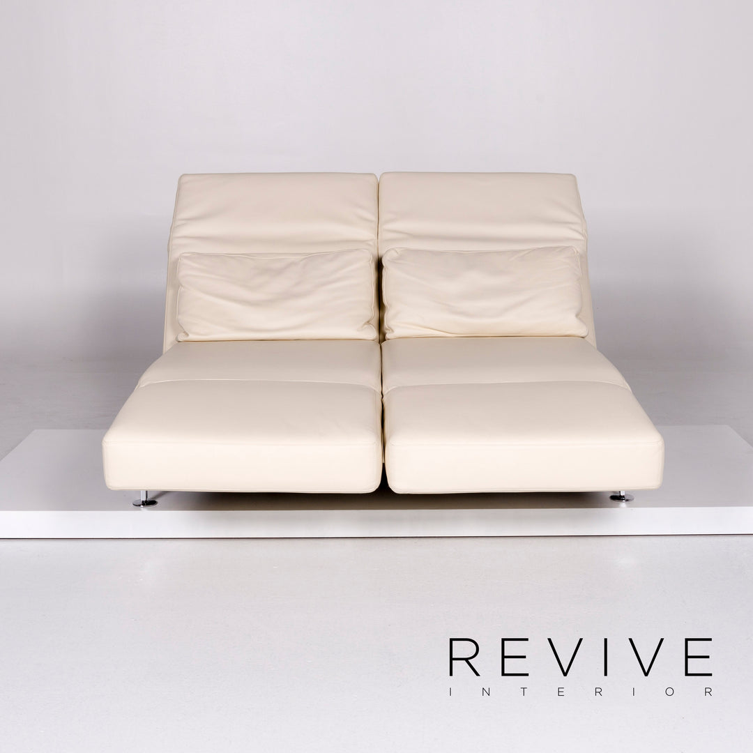 Brühl & Sippold Moule leather sofa cream two-seater relax function couch #10241