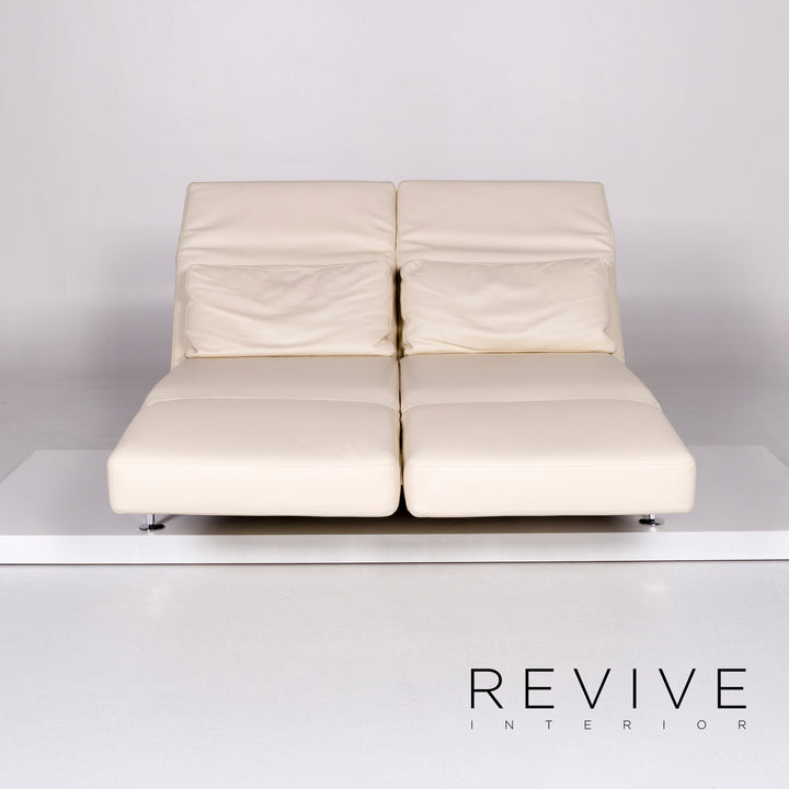 Brühl & Sippold Moule leather sofa cream two-seater relax function couch #10241