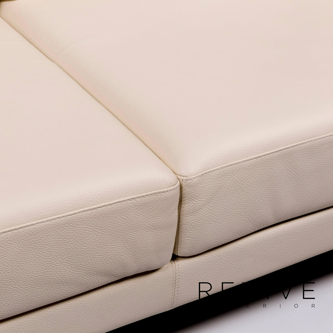 Brühl & Sippold Moule leather sofa cream two-seater relax function couch #10241