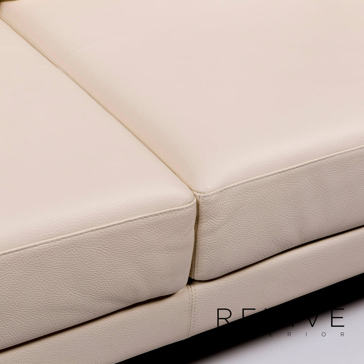 Brühl & Sippold Moule leather sofa cream two-seater relax function couch #10241