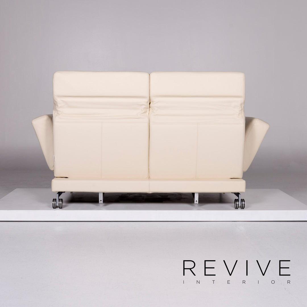 Brühl & Sippold Moule leather sofa cream two-seater relax function couch #10241