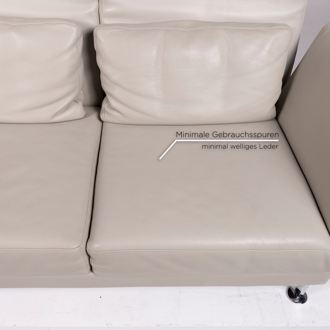 Brühl & Sippold Moule Leder Sofa Grau Zweisitzer Funktion Relaxfunktion Couch #11715