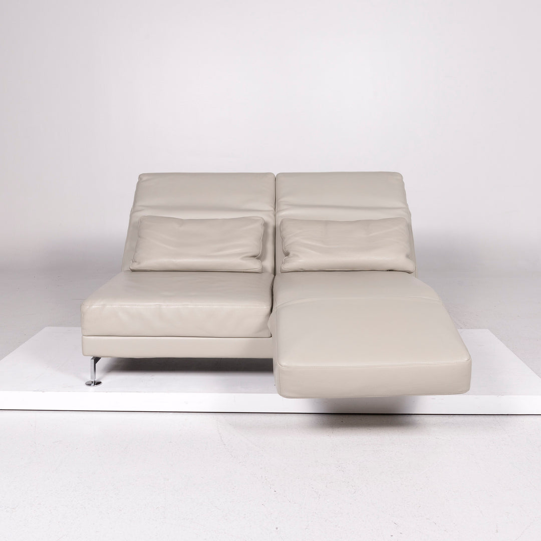 Brühl & Sippold Moule Leder Sofa Grau Zweisitzer Funktion Relaxfunktion Couch #11715