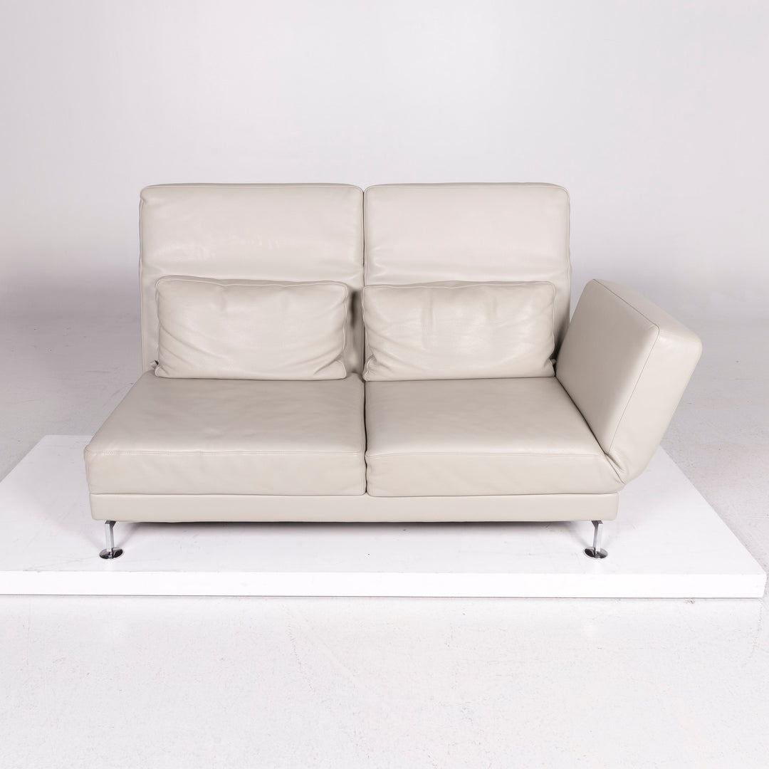 Brühl & Sippold Moule Leder Sofa Grau Zweisitzer Funktion Relaxfunktion Couch #11715
