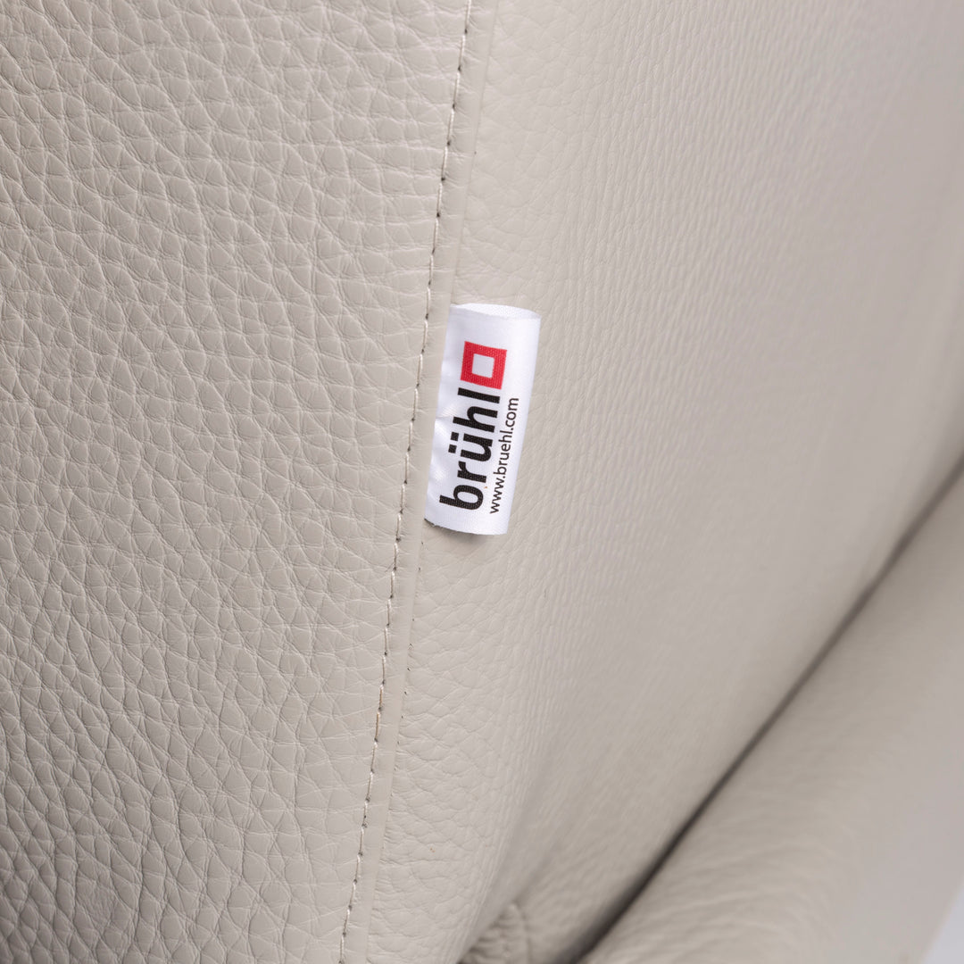 Brühl & Sippold Moule Leder Sofa Grau Zweisitzer Funktion Relaxfunktion Couch #11715