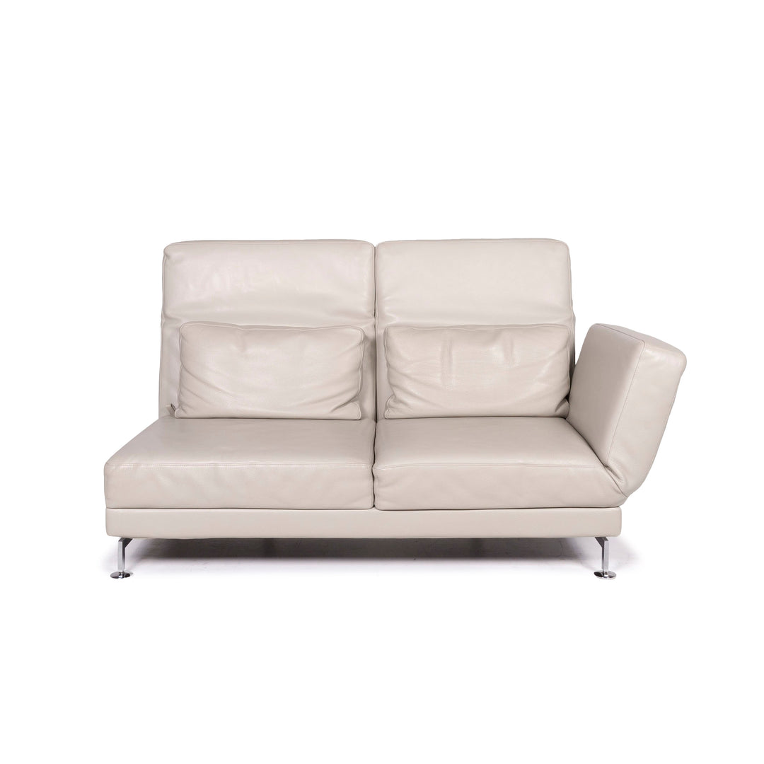 Brühl & Sippold Moule Leder Sofa Grau Zweisitzer Funktion Relaxfunktion Couch #11715