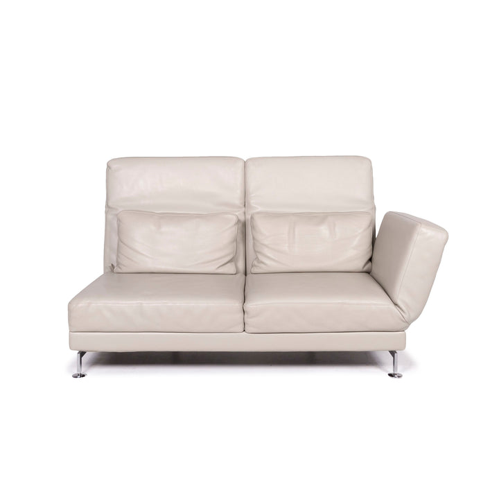 Brühl & Sippold Moule Leder Sofa Grau Zweisitzer Funktion Relaxfunktion Couch #11715