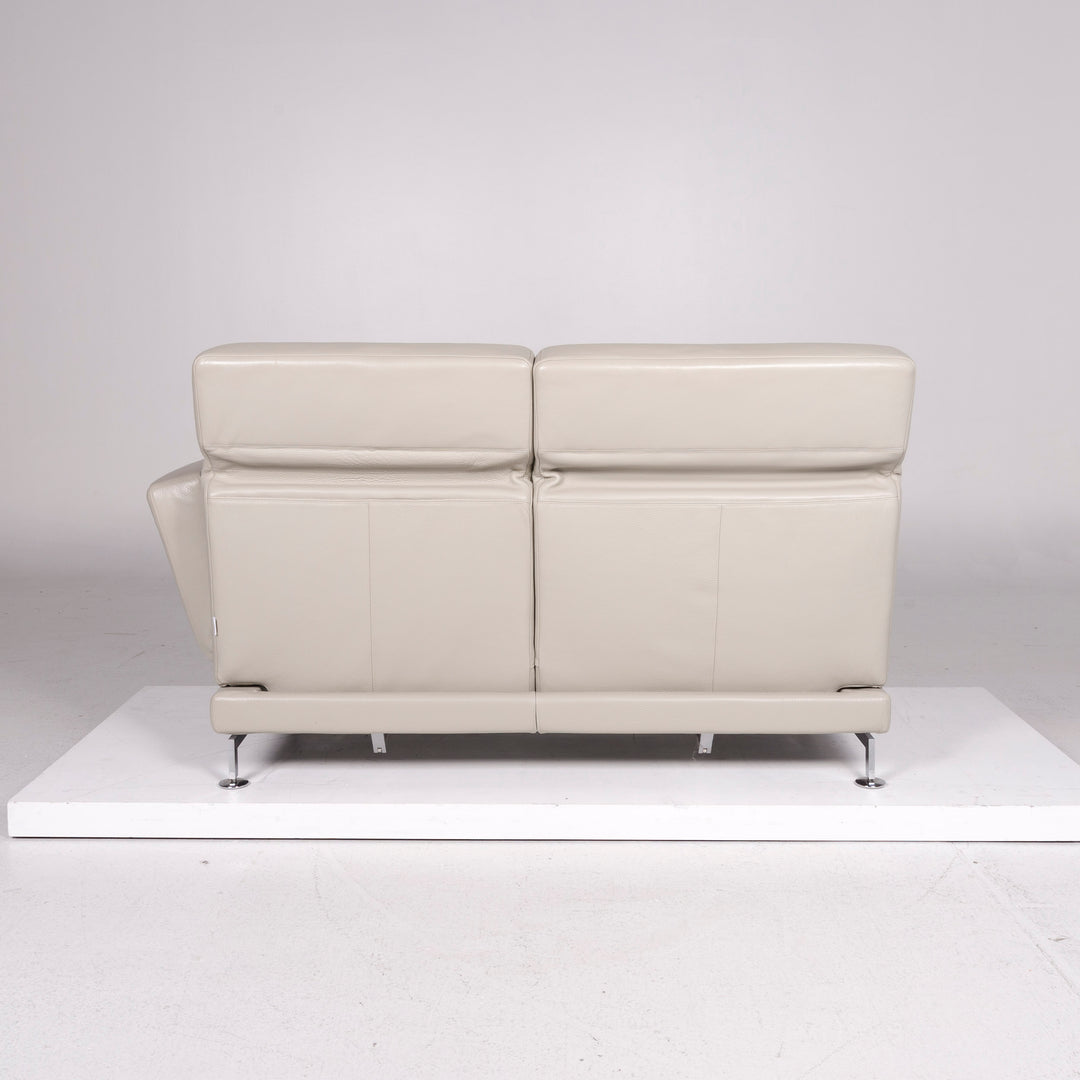Brühl & Sippold Moule Leder Sofa Grau Zweisitzer Funktion Relaxfunktion Couch #11715