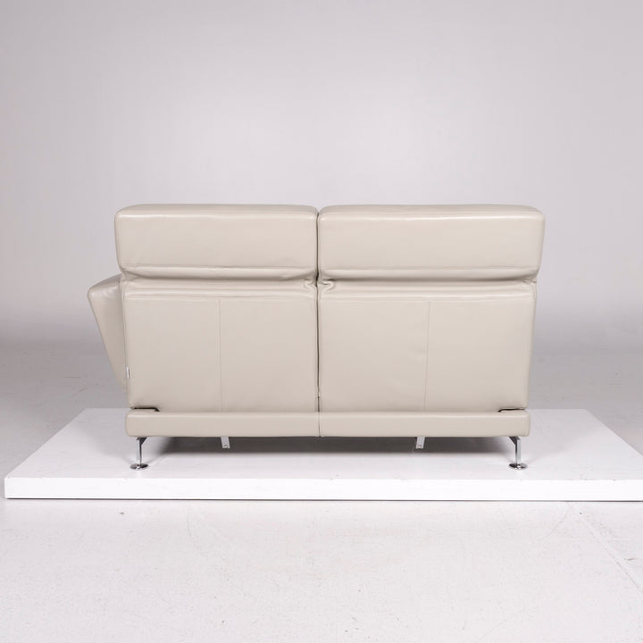 Brühl & Sippold Moule Leder Sofa Grau Zweisitzer Funktion Relaxfunktion Couch #11715