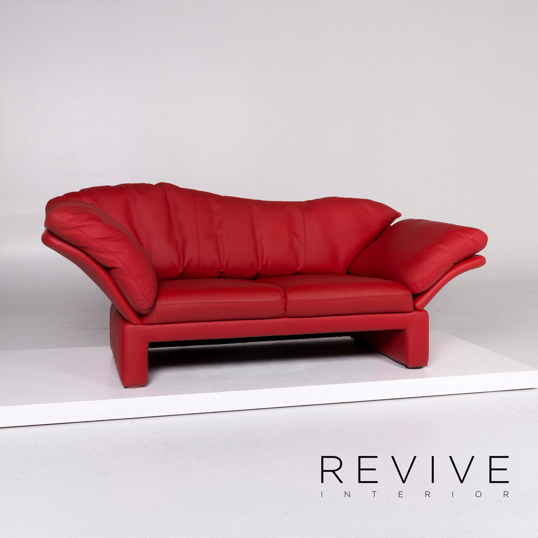 Brühl & Sippold Prelude Designer Leder Sofa Rot Zweisitzer #10321