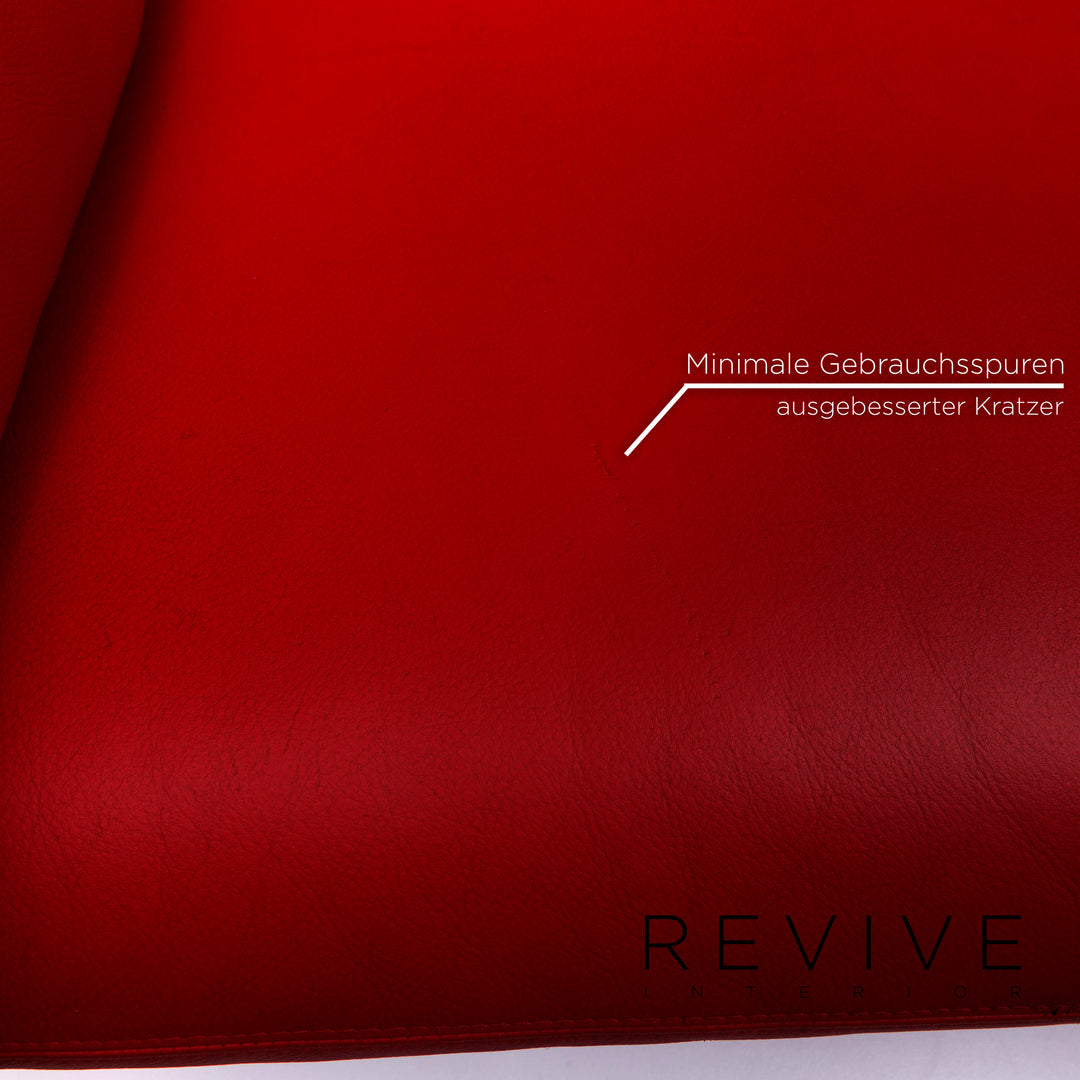 Brühl & Sippold Prelude Designer Leder Sofa Rot Zweisitzer #10321