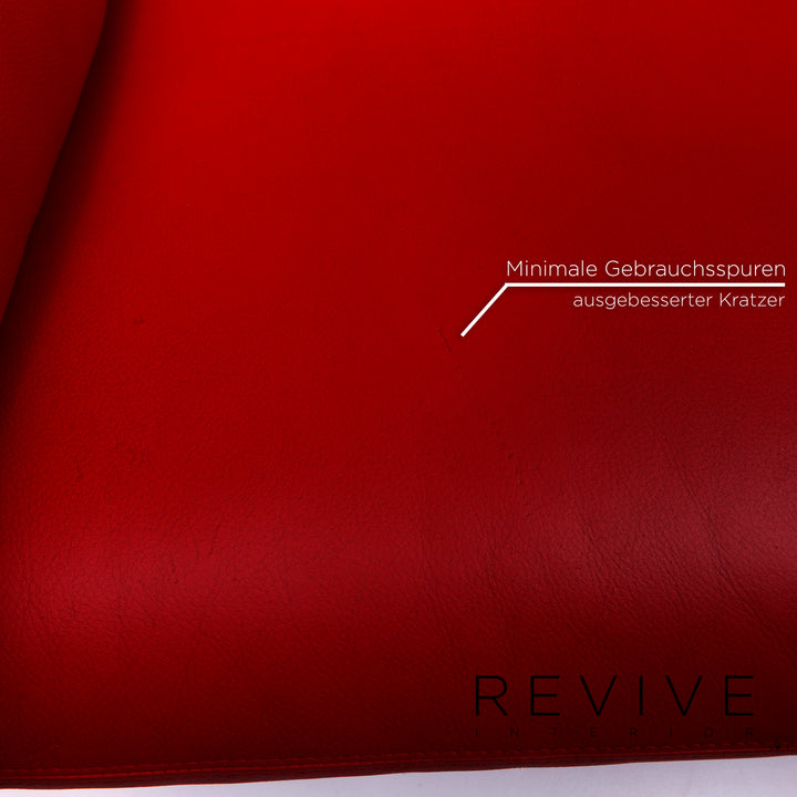 Brühl & Sippold Prelude Designer Leder Sofa Rot Zweisitzer #10321