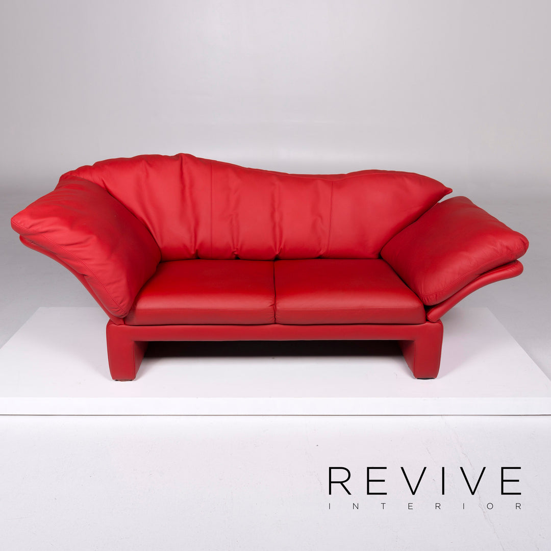Brühl & Sippold Prelude Designer Leder Sofa Rot Zweisitzer #10321
