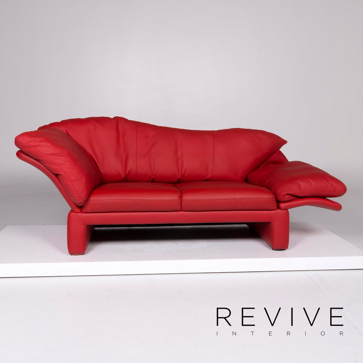 Brühl & Sippold Prelude Designer Leder Sofa Rot Zweisitzer #10321