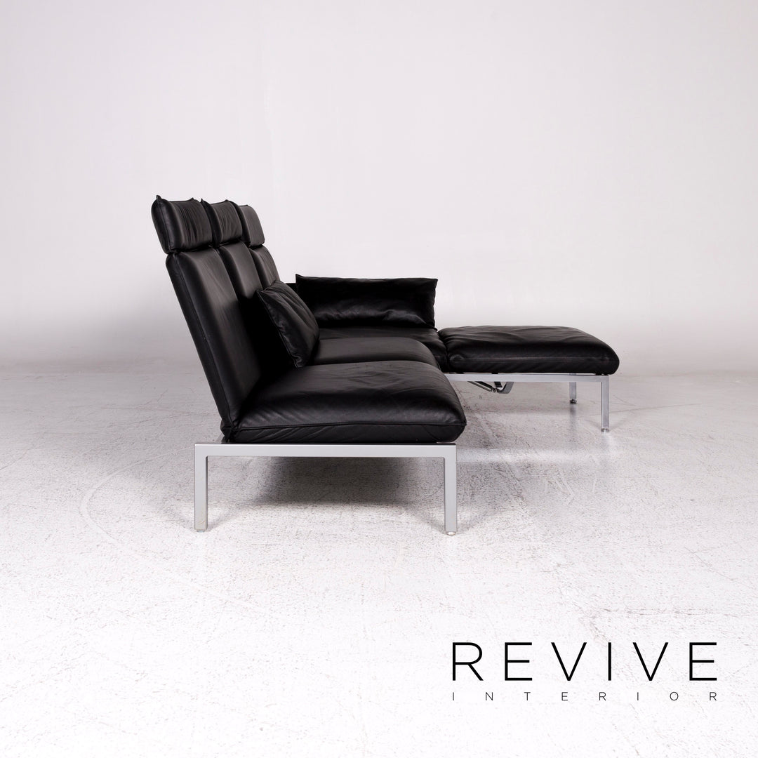 Brühl & Sippold Roro Leder Ecksofa Schwarz Funktion Couch #9781