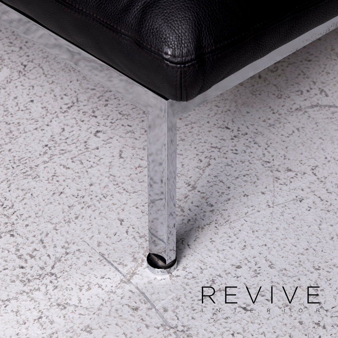 Brühl & Sippold Roro Leder Ecksofa Schwarz Funktion Couch #9781