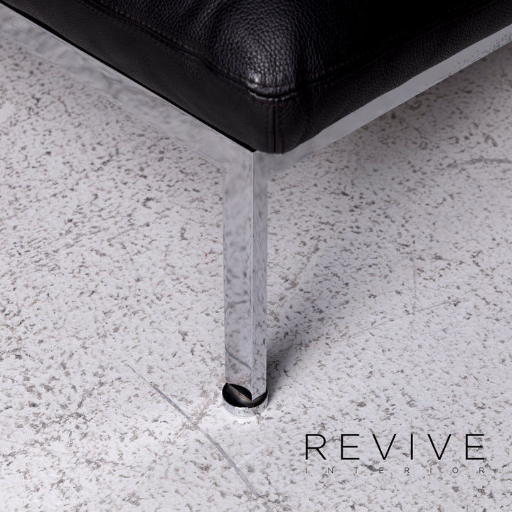 Brühl & Sippold Roro Leder Ecksofa Schwarz Funktion Couch #9781