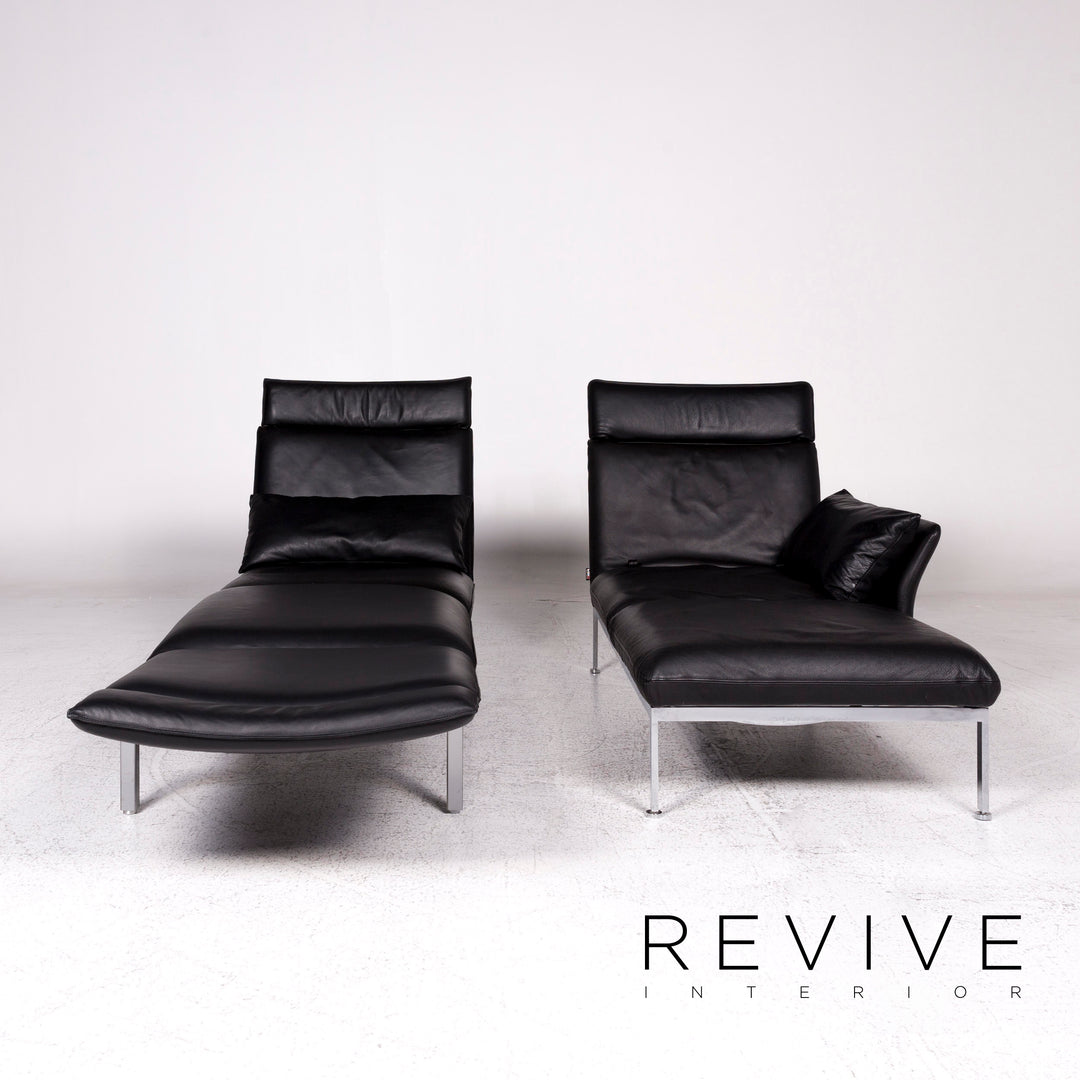 Brühl & Sippold Roro Leder Ecksofa Schwarz Funktion Couch #9781