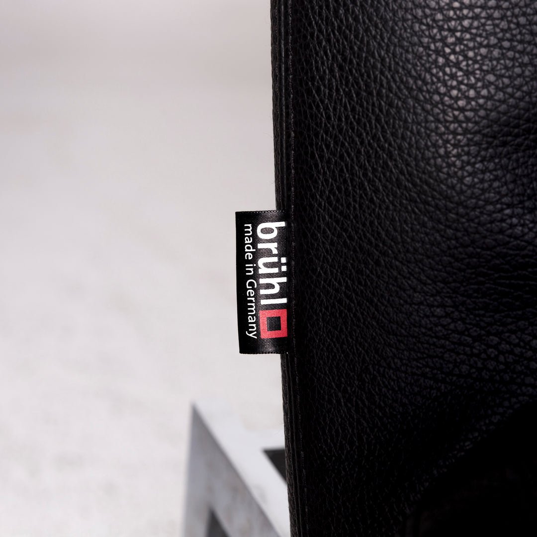 Brühl & Sippold Roro Leder Ecksofa Schwarz Funktion Couch #9781