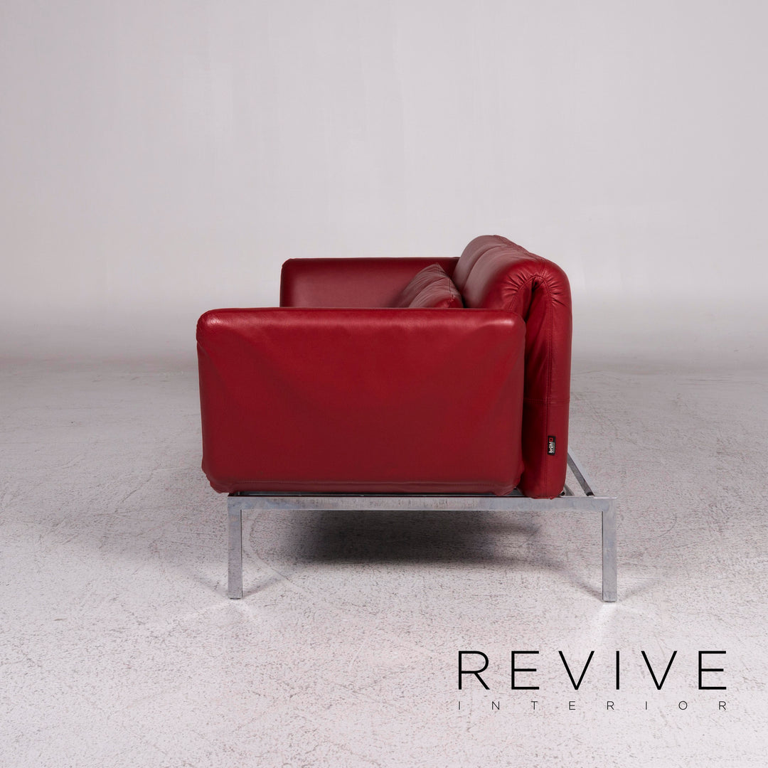 Brühl & Sippold Roro Leder Sofa Rot Zweisitzer Relax Funktion Couch #9669