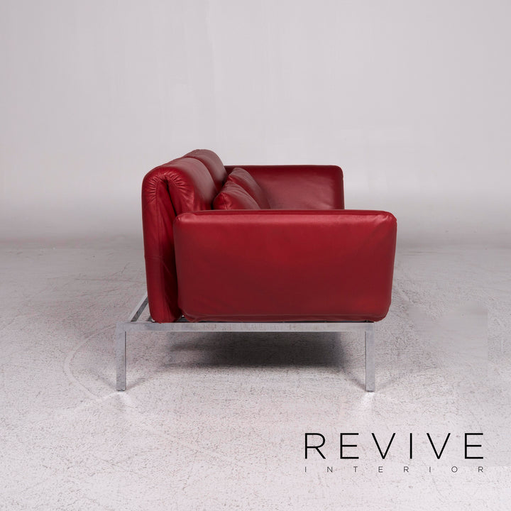 Brühl & Sippold Roro Leder Sofa Rot Zweisitzer Relax Funktion Couch #9669