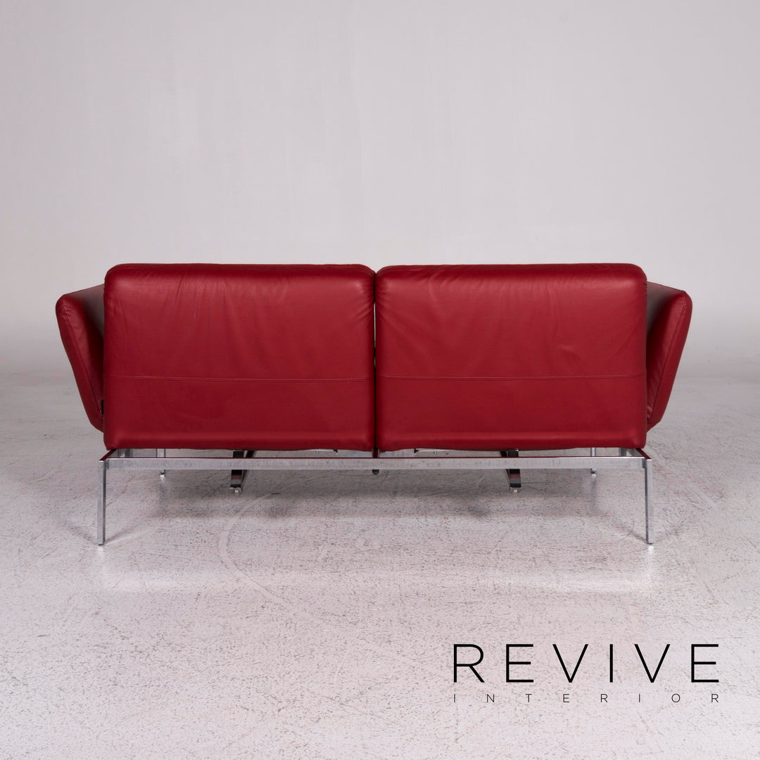 Brühl & Sippold Roro Leder Sofa Rot Zweisitzer Relax Funktion Couch #9669