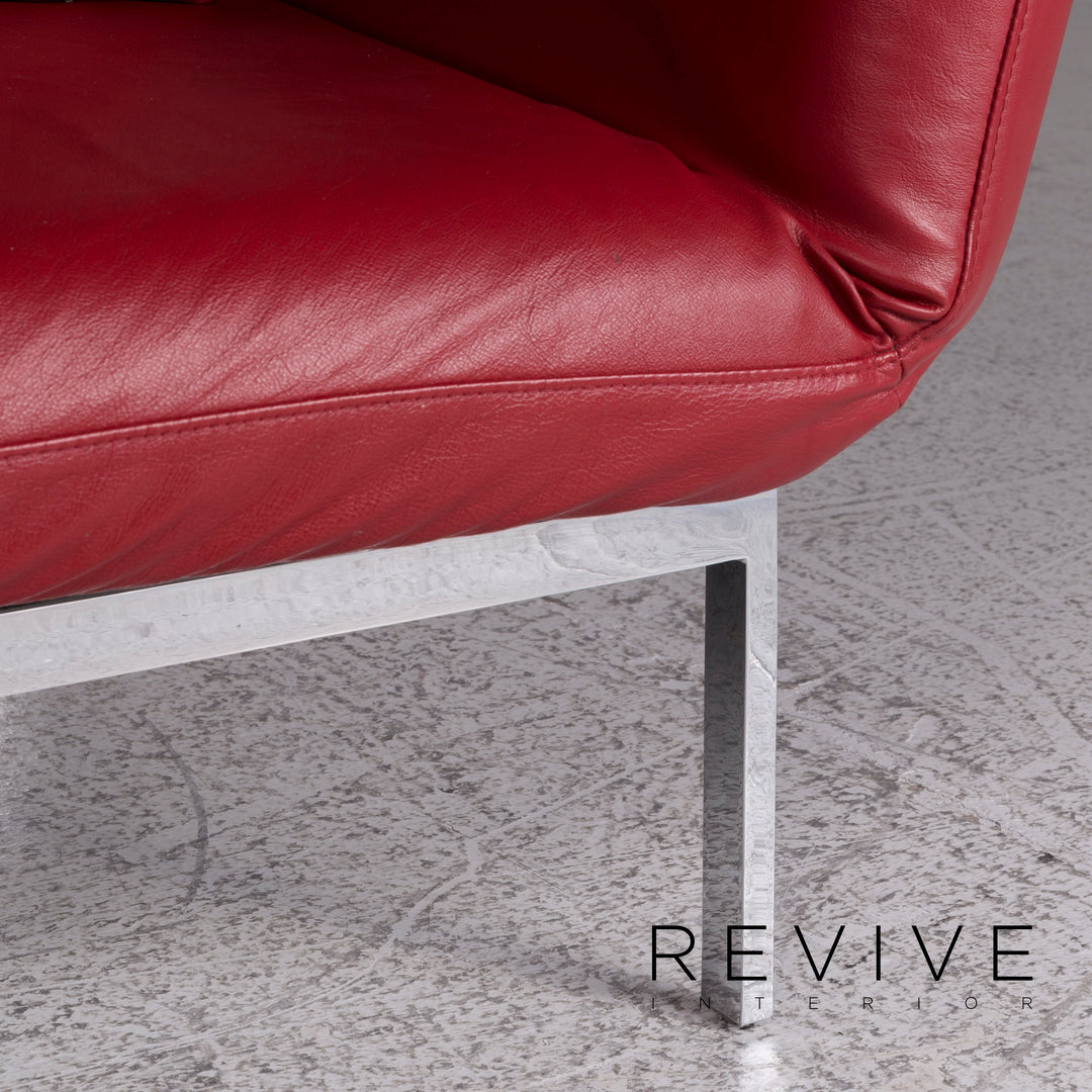 Brühl & Sippold Roro Leder Sofa Rot Zweisitzer Relax Funktion Couch #9669