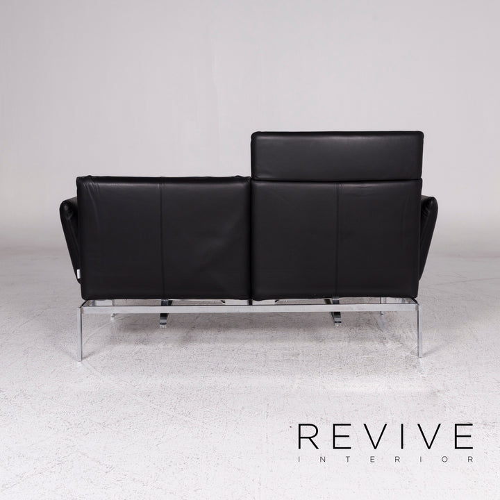 Brühl & Sippold Roro Leder Sofa Schwarz Zweisitzer Relaxfunktion Couch #8615