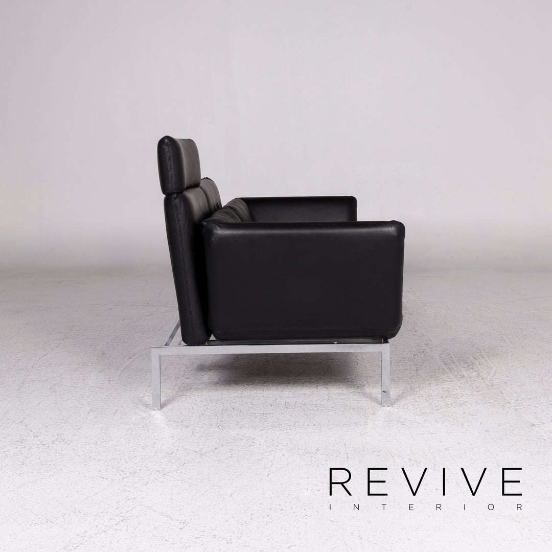 Brühl & Sippold Roro Leder Sofa Schwarz Zweisitzer Relaxfunktion Couch #8615