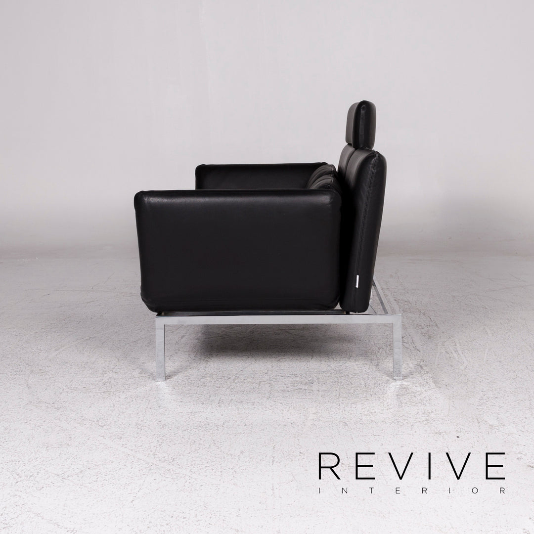 Brühl & Sippold Roro Leder Sofa Schwarz Zweisitzer Relaxfunktion Couch #8615