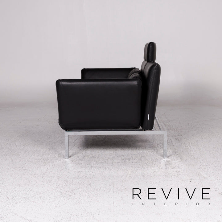 Brühl & Sippold Roro Leder Sofa Schwarz Zweisitzer Relaxfunktion Couch #8615