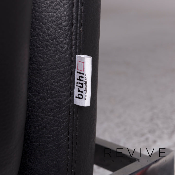 Brühl & Sippold Roro Leder Sofa Schwarz Zweisitzer Relaxfunktion Couch #8615
