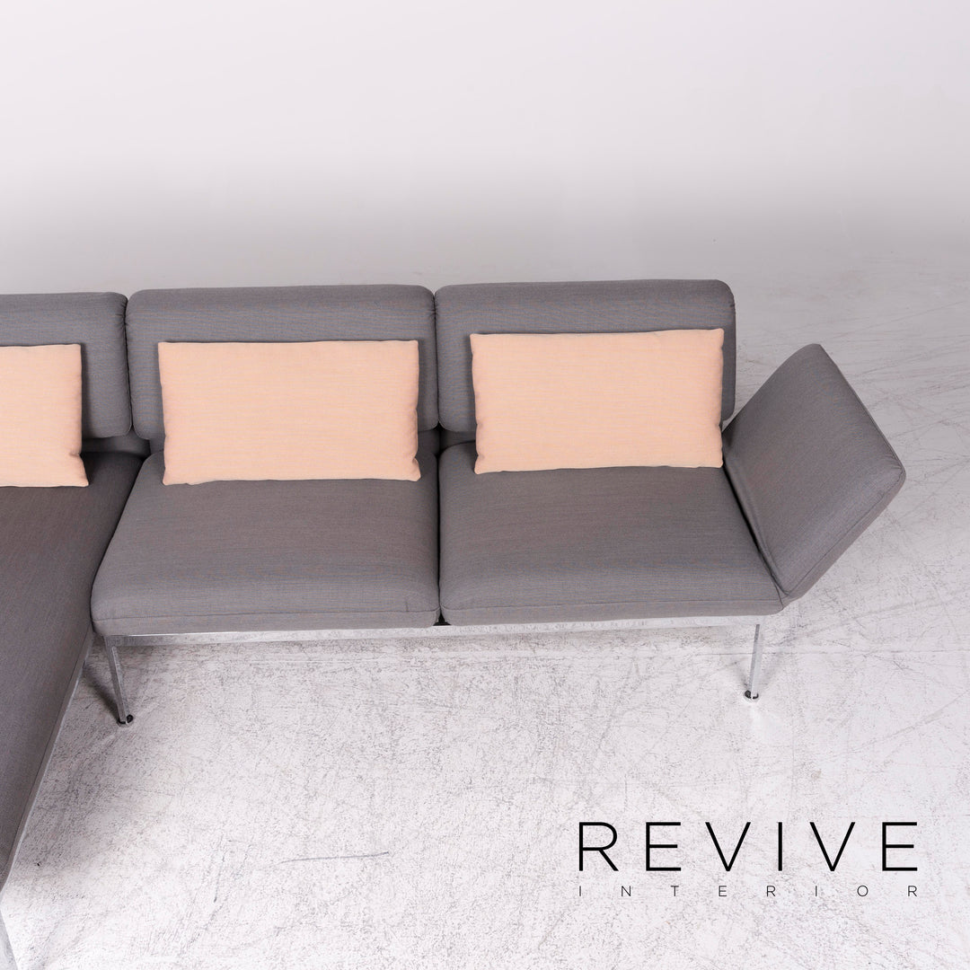 Brühl & Sippold Roro Designer Stoff Ecksofa Grau Sofa Couch Funktion Schlafcouch Schlafsofa #8666