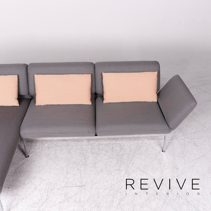Brühl & Sippold Roro Designer Stoff Ecksofa Grau Sofa Couch Funktion Schlafcouch Schlafsofa #8666