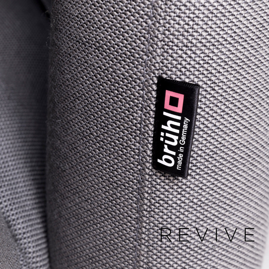 Brühl & Sippold Roro Designer Stoff Ecksofa Grau Sofa Couch Funktion Schlafcouch Schlafsofa #8666