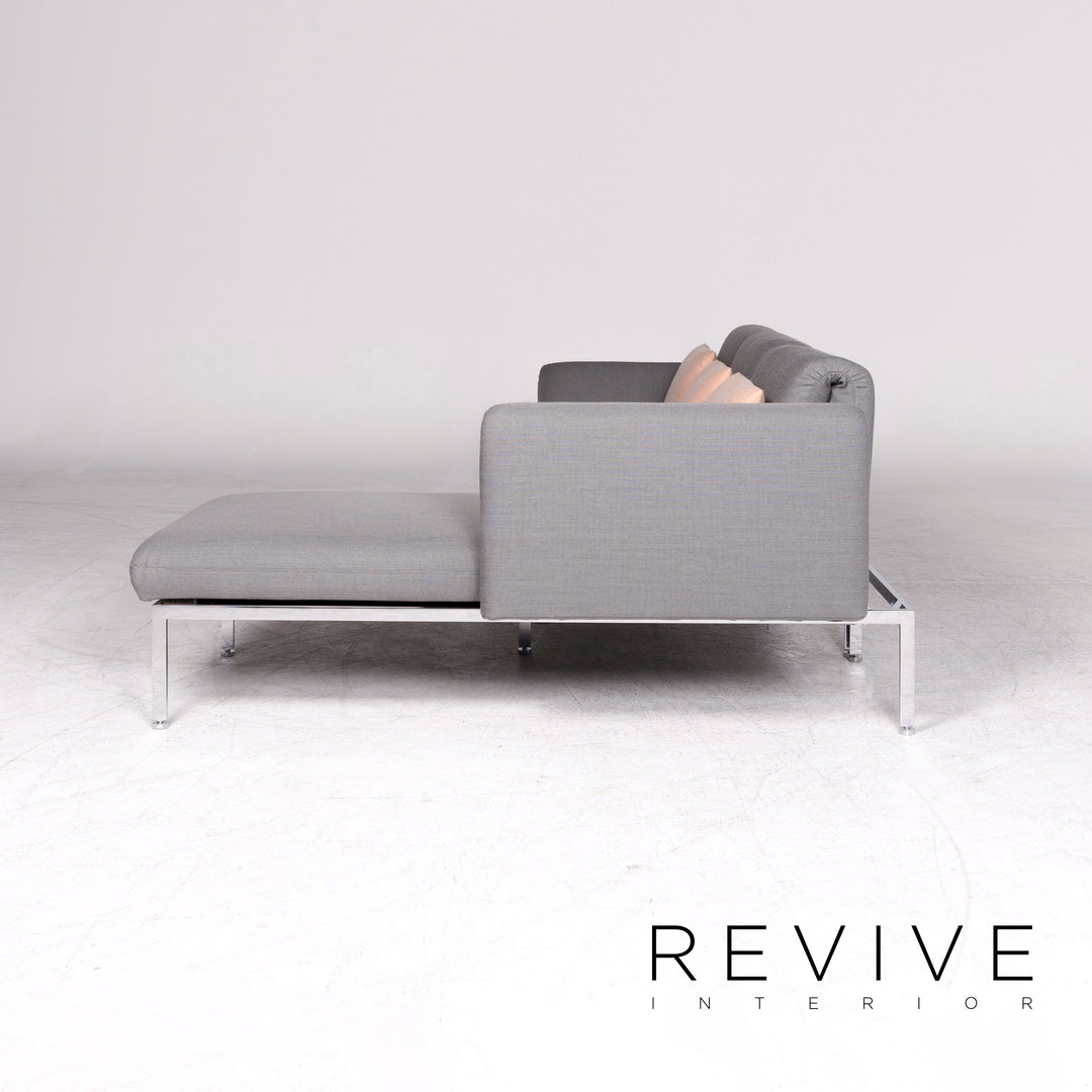 Brühl & Sippold Roro Designer Stoff Ecksofa Grau Sofa Couch Funktion Schlafcouch Schlafsofa #8666