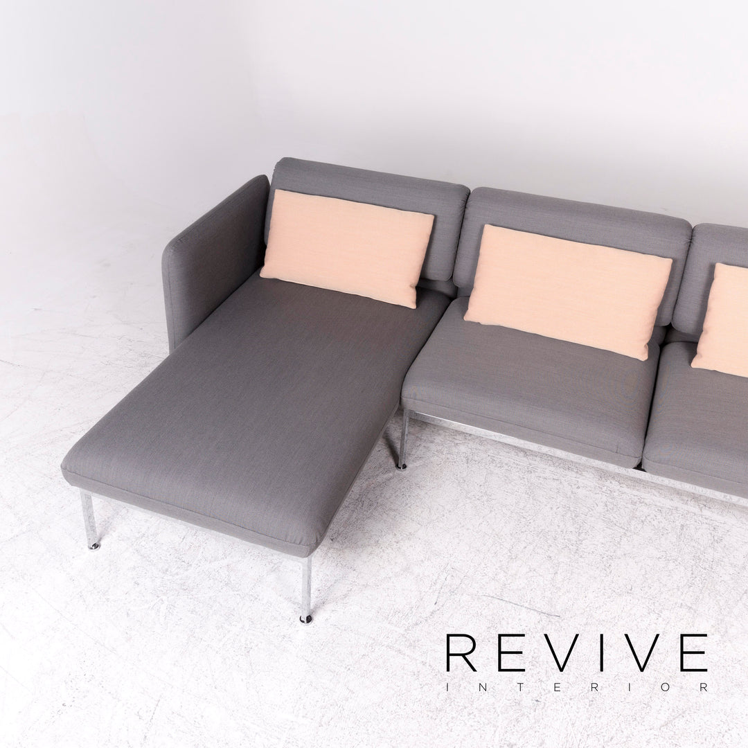 Brühl & Sippold Roro Designer Stoff Ecksofa Grau Sofa Couch Funktion Schlafcouch Schlafsofa #8666