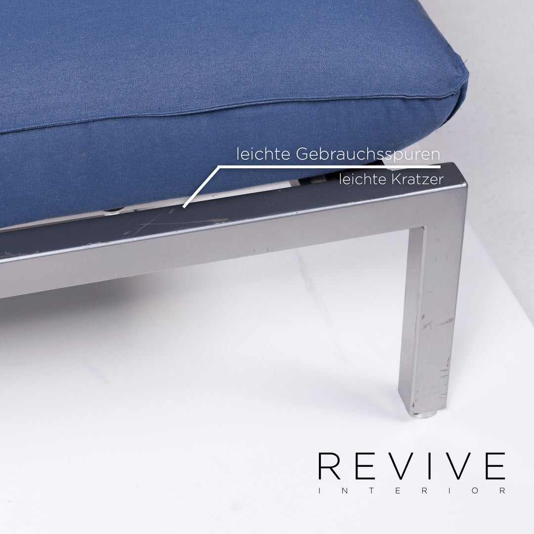 Brühl & Sippold Roro Designer Stoff Sofa Blau Zweisitzer inkl. Funktion #10066