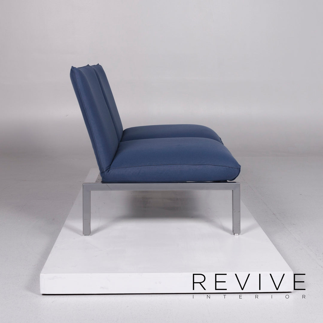 Brühl & Sippold Roro Designer Stoff Sofa Blau Zweisitzer inkl. Funktion #10066