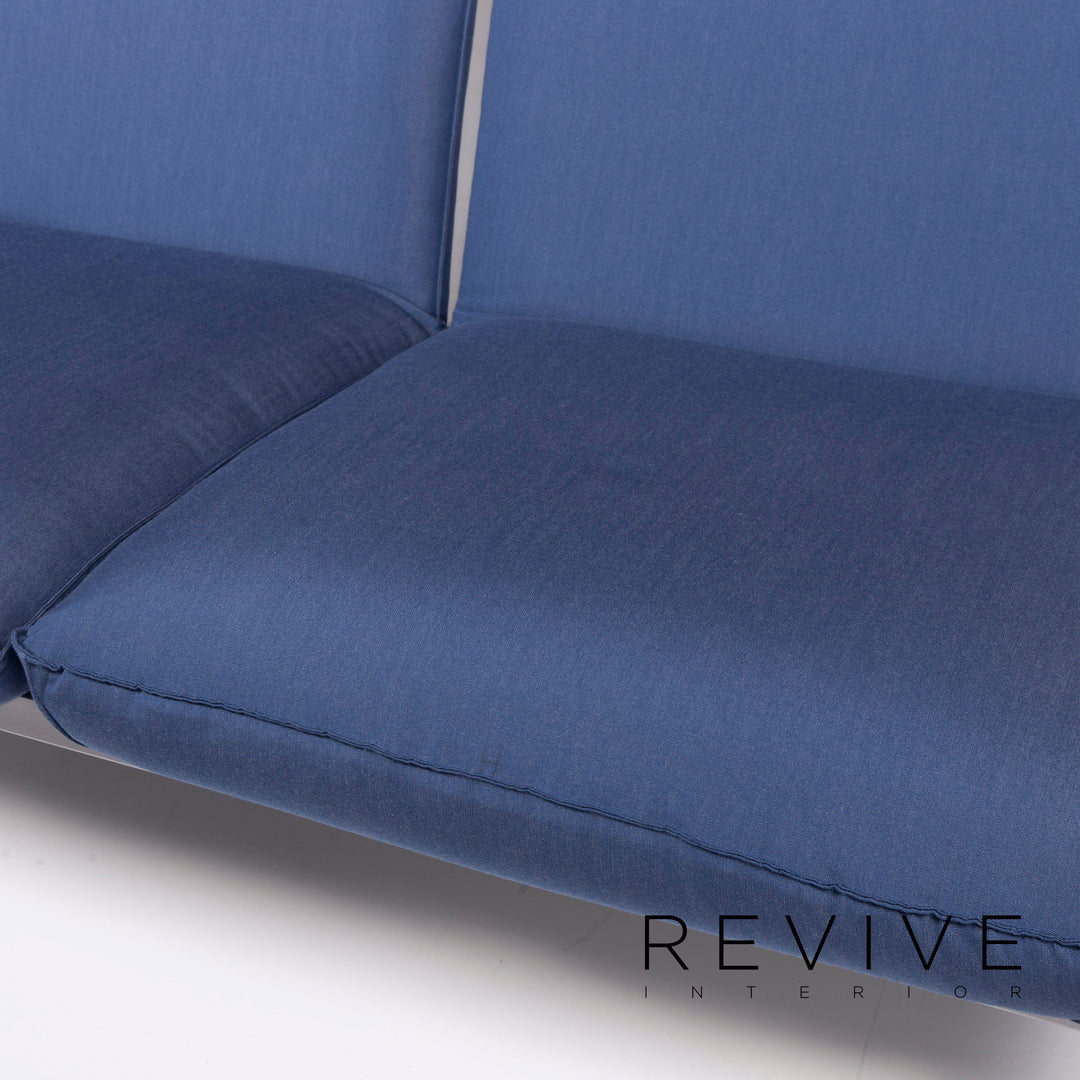 Brühl & Sippold Roro Designer Stoff Sofa Blau Zweisitzer inkl. Funktion #10066